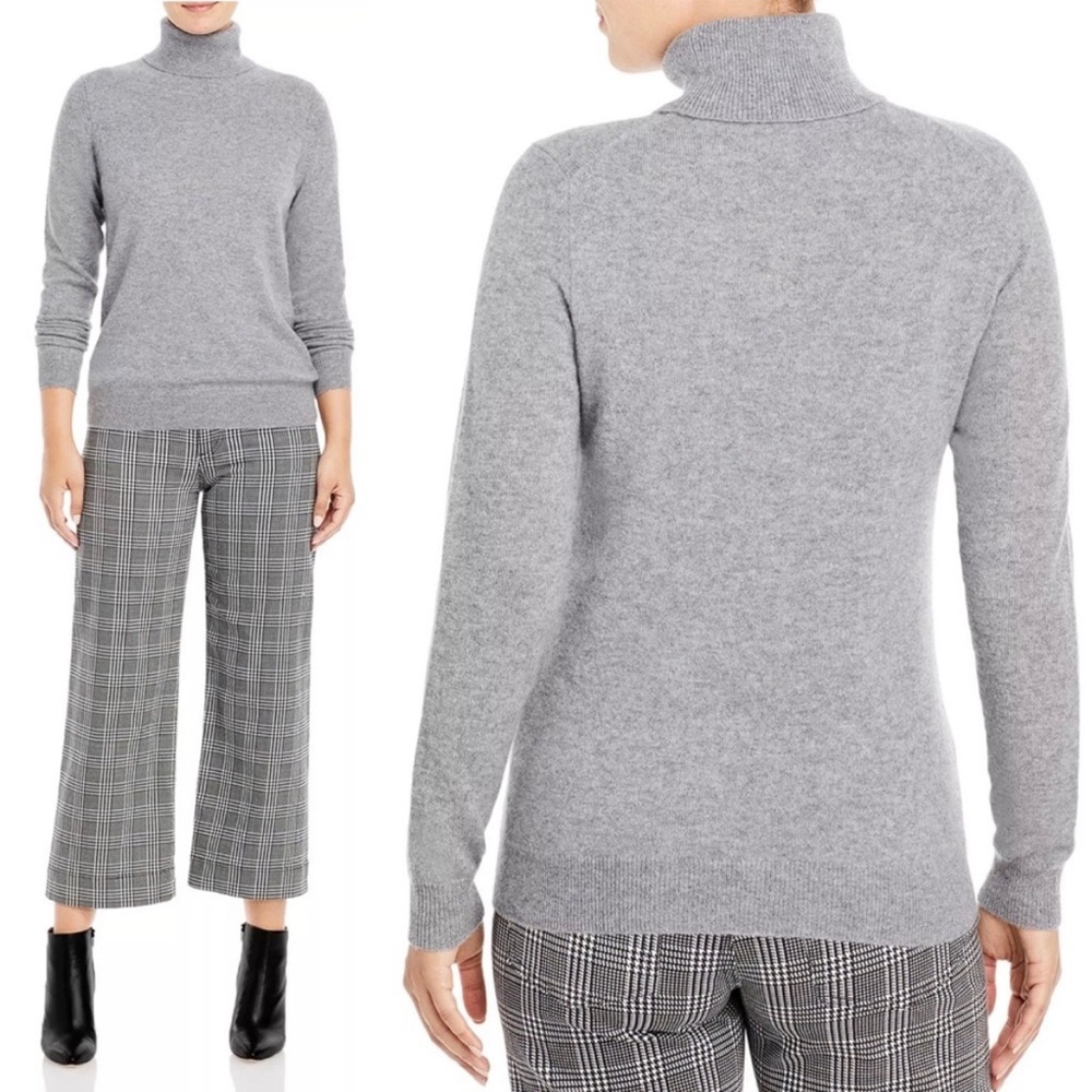 By Blumingdale’s Cashmere | 100% 2-PLY Cashmere Gray Turtleneck Sweater